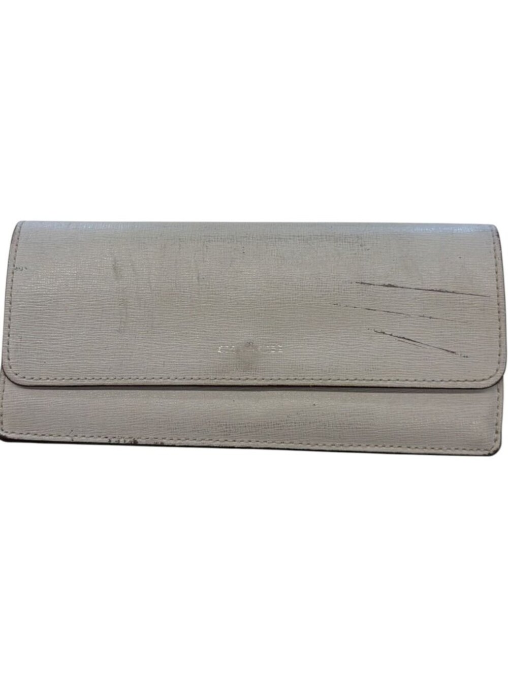 741139CR C1 Coach Wallet Long White Leather